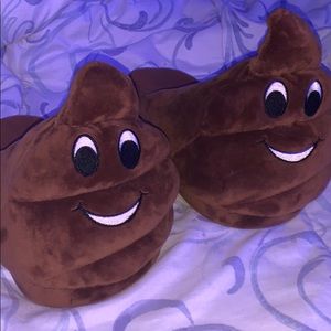 Poop emoji slippers